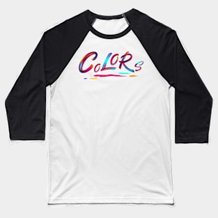 Colorful typography Baseball T-Shirt